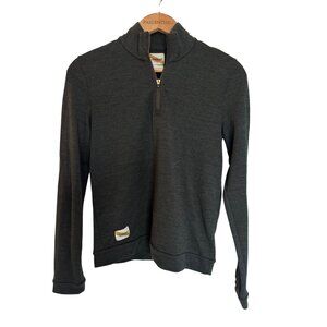 Tracksmith Women's Small Grey Downeaster Merino Wool Midweight 1/4 Zip
